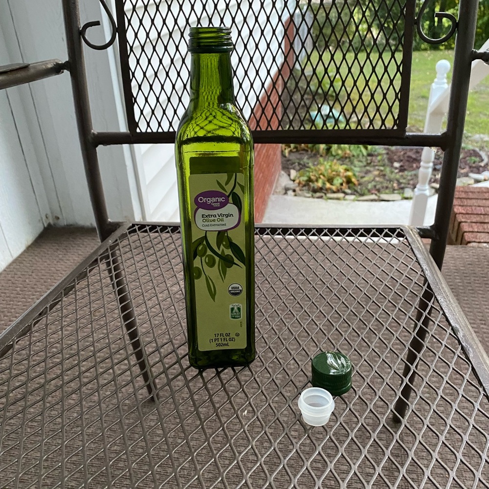 Olive Oil Green Glass Bottle Empty (For Arts, Crafts, and Decoration)